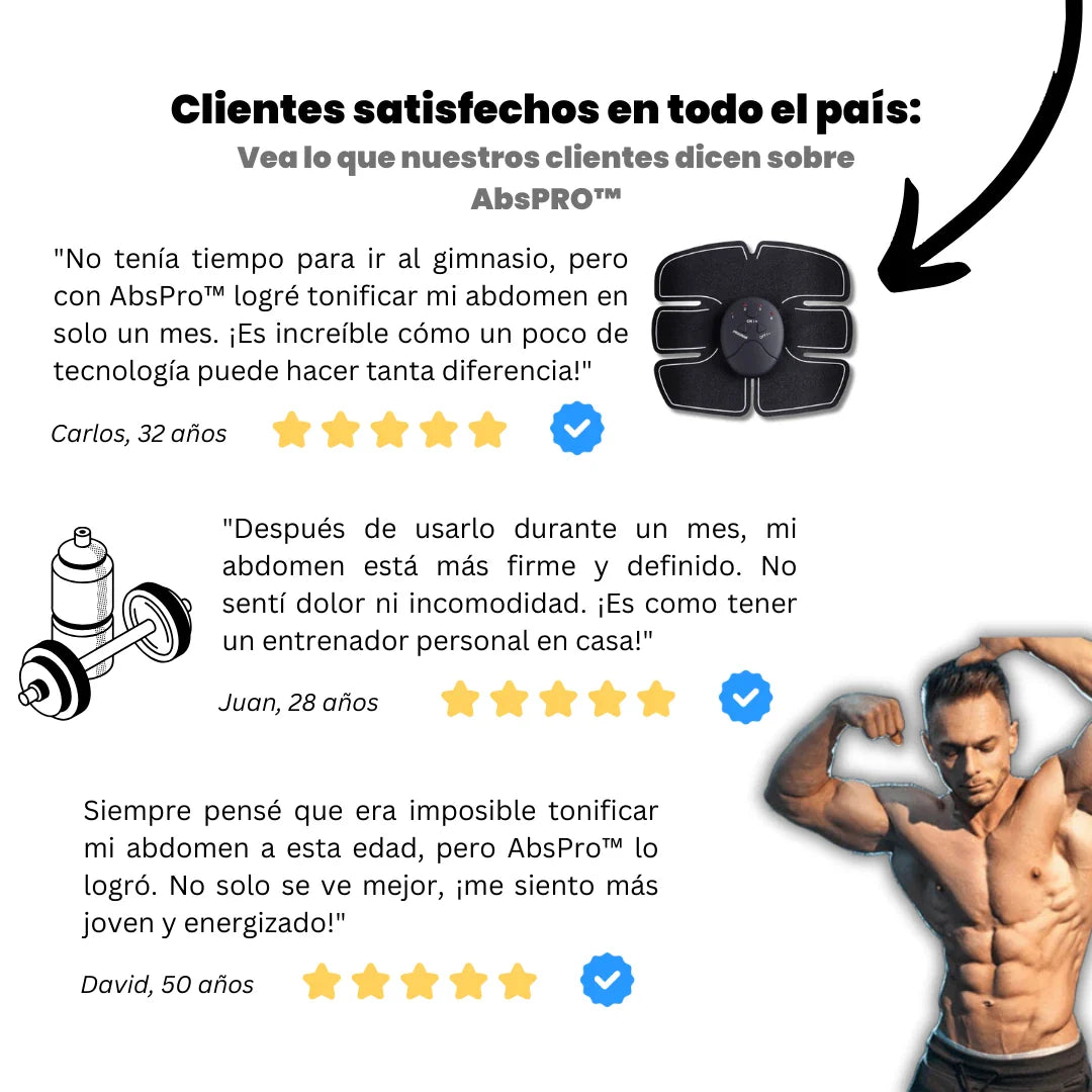 AbsPro™ - Tónico y Moldeador Instantáneo para el Abdomen + E-book Gratuito (Descubre lo que se esconde bajo la barriga.)