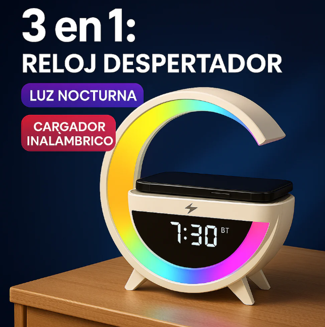 DreamLight™ - Cargador Inalámbrico LED G Multifuncional 3.0: Iluminación, Carga y Música en Un Solo Dispositivo