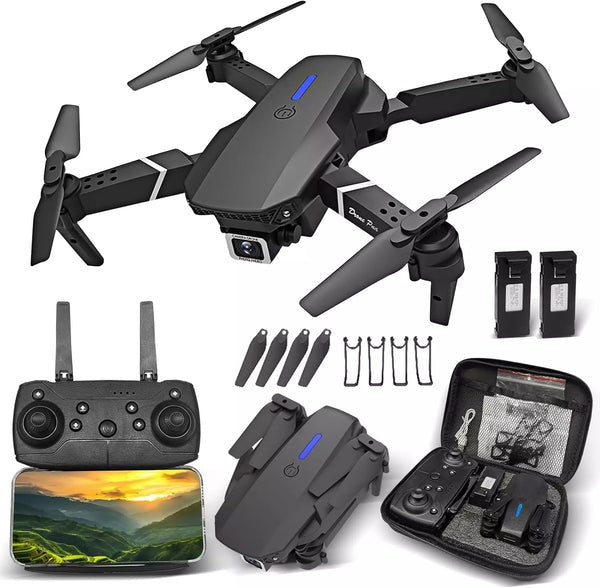 Drone Doble Cámara 4K UltraFly con Estuche + Kit Premiere de Edición de Video (Photoshop, Premiere, CapCut y Más)