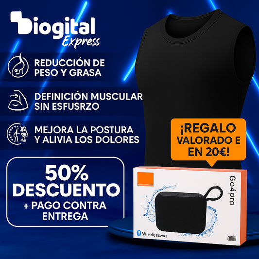 MAXREDUCE - Camiseta Reductora - Tecnología Iónica e Infrarroja + Altavoz GO4™ de REGALO 🎁 (Cópia)