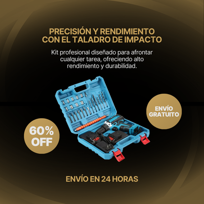 POTENCIA Y PRECISIÓN EN TUS MANOS – Pack Profesional Taladro Percutor + Regalos Exclusivos 🔥Calentamiento Black Friday🔥