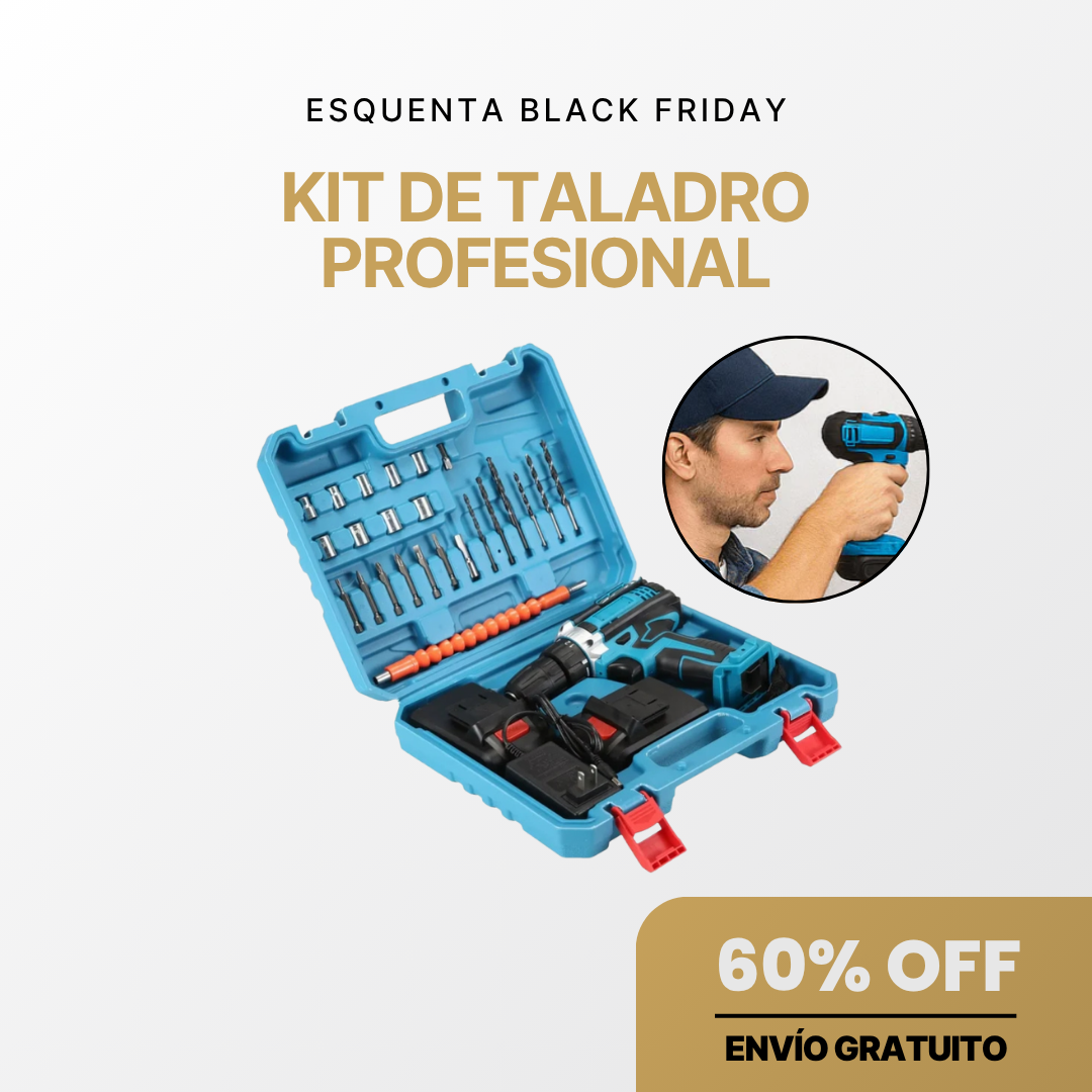 POTENCIA Y PRECISIÓN EN TUS MANOS – Pack Profesional Taladro Percutor + Regalos Exclusivos 🔥Calentamiento Black Friday🔥