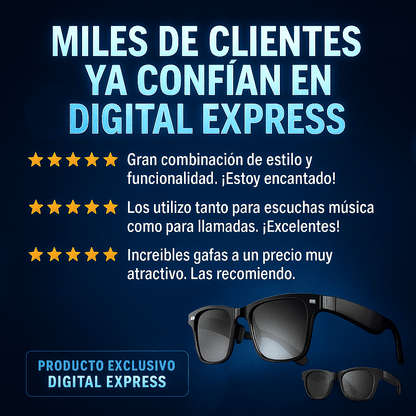 Gafas Smart 2 en 1 - Lentes Multifocales con Audio Bluetooth Integrado y Protección UV