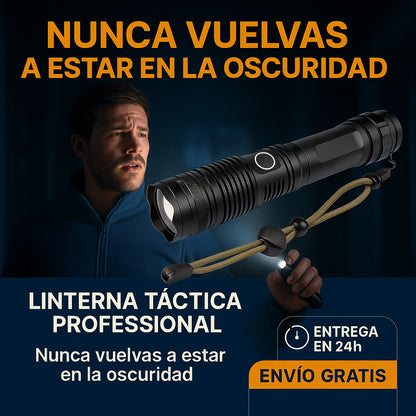 Linterna Táctica Profesional – ForceTac [Ultra Potente, Recargable y Resistente al Agua]