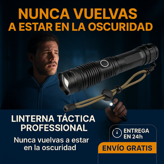 Linterna Táctica Profesional – ForceTac [Ultra Potente, Recargable y Resistente al Agua]