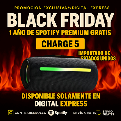 ¡POTENCIA Y SONIDO IMBATIBLES! ¡El CHARGE 5 HA LLEGADO! +1 Año de Suscripción a Spotify Premium Gratis 🔥Calentamiento Black Friday🔥