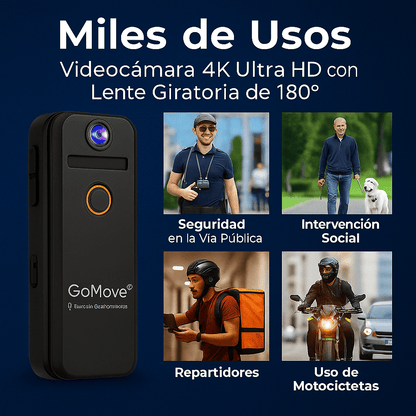 Videocámara 4K Ultra HD con Lente Giratoria de 180° - GoMove© (LIQUIDACION POR CIERRE)