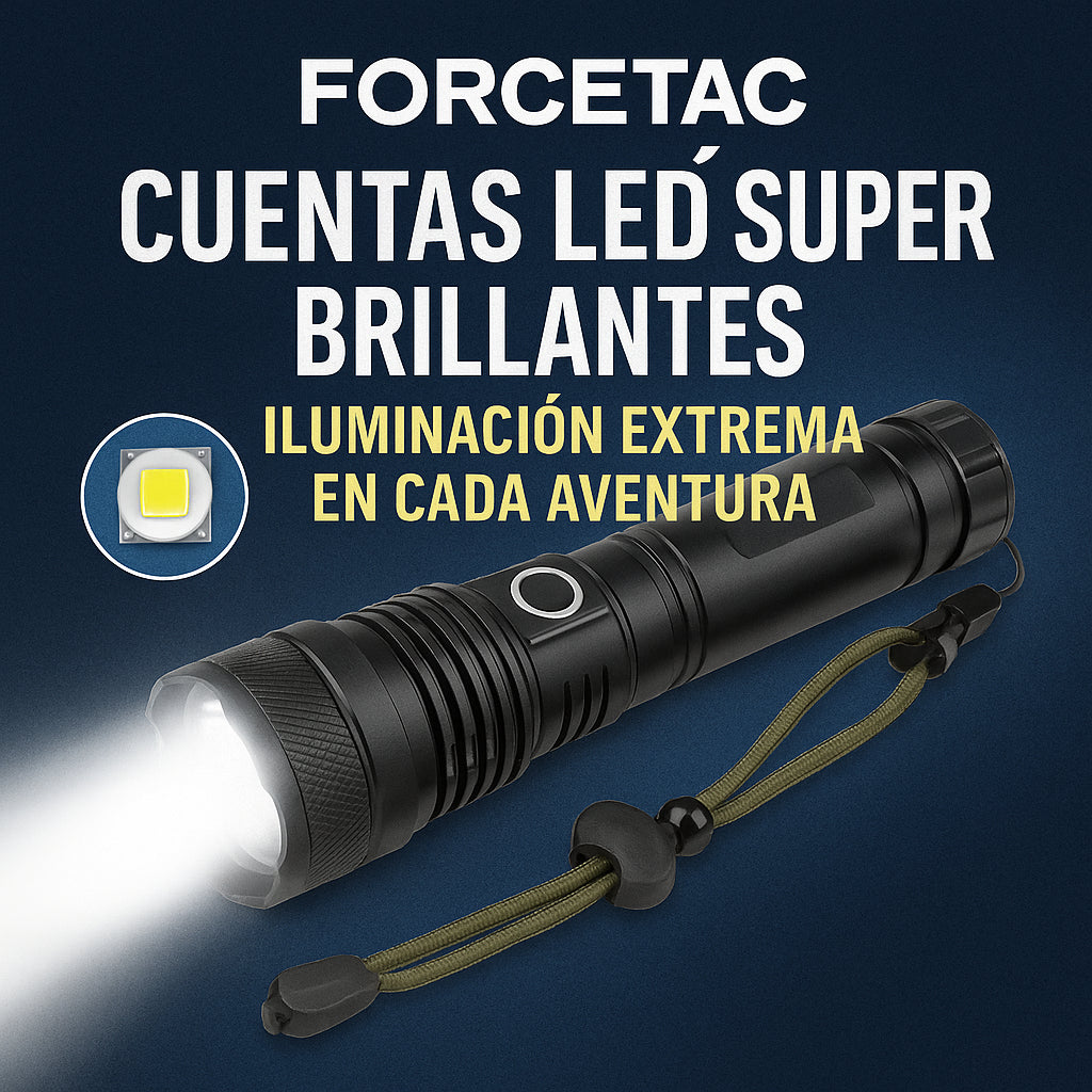 Linterna Táctica Profesional – ForceTac [Ultra Potente, Recargable y Resistente al Agua]