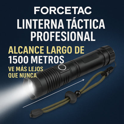 Linterna Táctica Profesional – ForceTac [Ultra Potente, Recargable y Resistente al Agua]