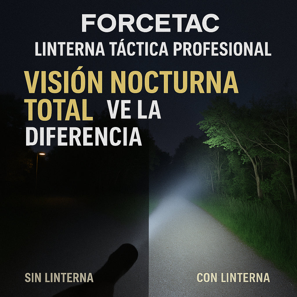 Linterna Táctica Profesional – ForceTac [Ultra Potente, Recargable y Resistente al Agua]