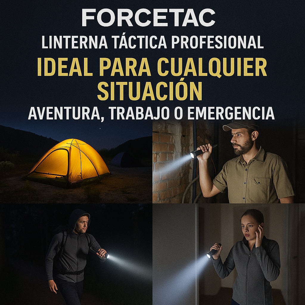Linterna Táctica Profesional – ForceTac [Ultra Potente, Recargable y Resistente al Agua]