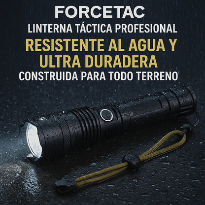 Linterna Táctica Profesional – ForceTac [Ultra Potente, Recargable y Resistente al Agua]