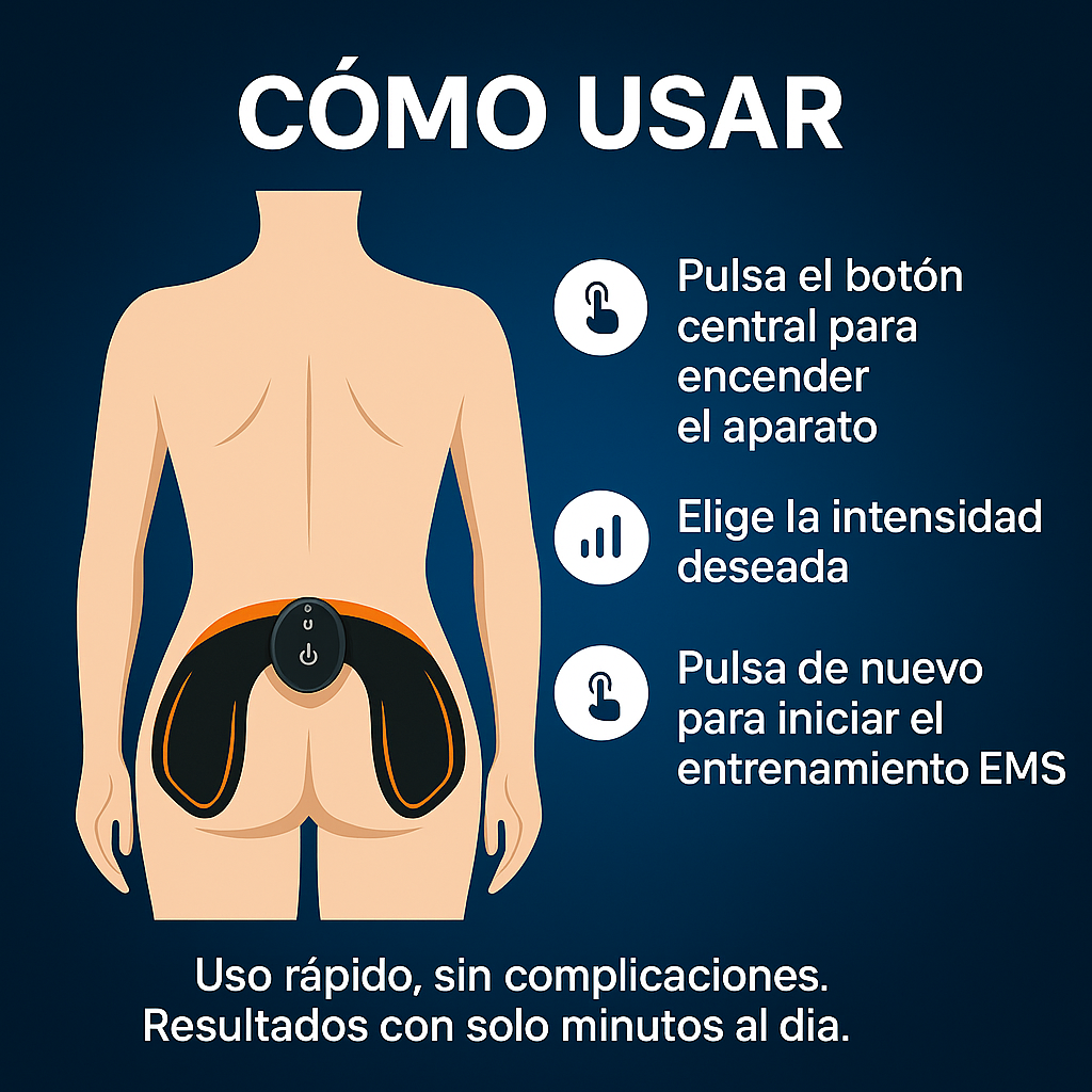 AssBump – Estimulador y Tonificador de Glúteos con Tecnología EMS + E-book Gratis