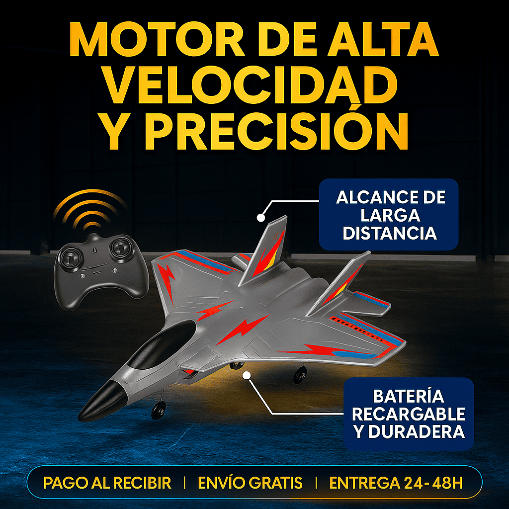 F-16 Falcon – Dron Avión de Control Remoto 2.4 GHz con Motor de Alta Velocidad Con Batería de Avión Incluida