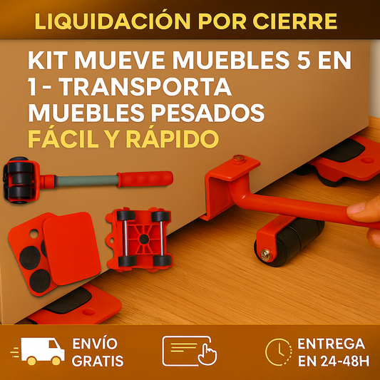 Kit Mueve Muebles 5 en 1 –  Transporta Muebles Pesados Fácil y Rápido (LIQUIDACIÓN POR CIERRE)