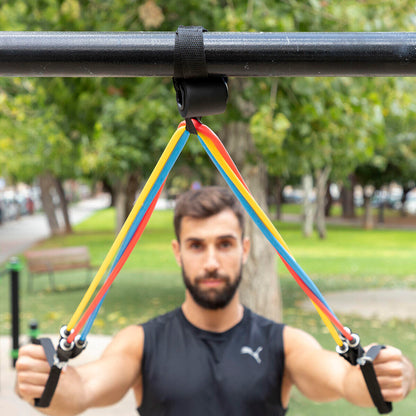 [ENTRENA EN CASA] SuperKit 11 Piezas – Bandas Tubulares + Guía para Tonificar Todo el Cuerpo