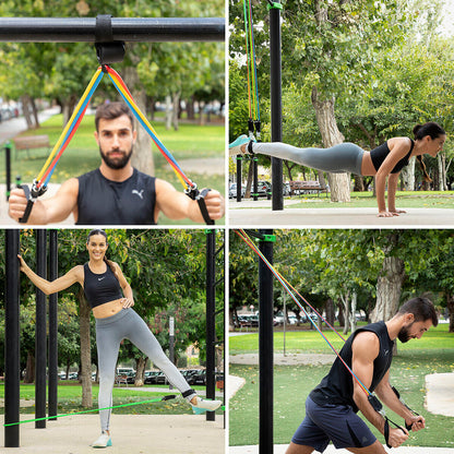 [ENTRENA EN CASA] SuperKit 11 Piezas – Bandas Tubulares + Guía para Tonificar Todo el Cuerpo