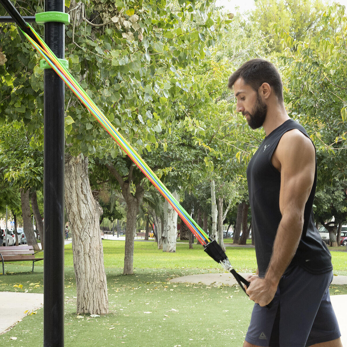 [ENTRENA EN CASA] SuperKit 11 Piezas – Bandas Tubulares + Guía para Tonificar Todo el Cuerpo