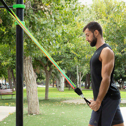 [ENTRENA EN CASA] SuperKit 11 Piezas – Bandas Tubulares + Guía para Tonificar Todo el Cuerpo