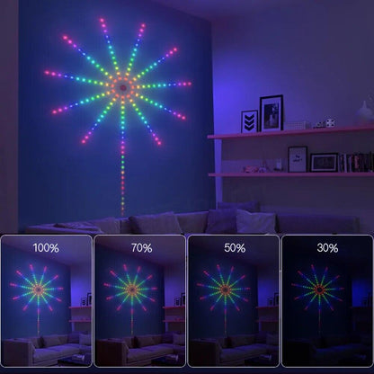 Luces Inteligentes con Sensor de Sonido - Efecto Fuegos Artificiales 🌟 Preventa Navideña