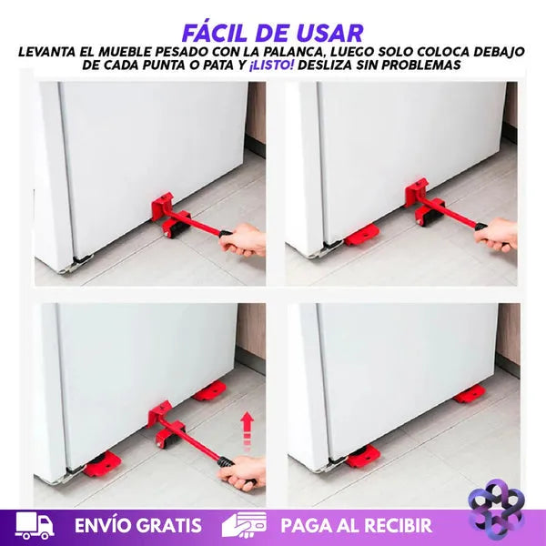 Kit Mueve Muebles 5 en 1 –  Transporta Muebles Pesados Fácil y Rápido (LIQUIDACIÓN POR CIERRE)