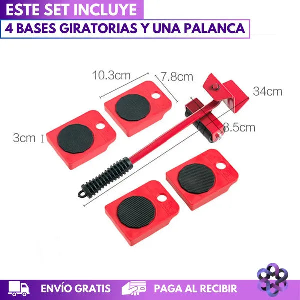 Kit Mueve Muebles 5 en 1 –  Transporta Muebles Pesados Fácil y Rápido (LIQUIDACIÓN POR CIERRE)